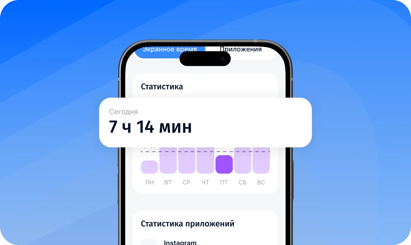 Экран статистики экранного времени RoboSky